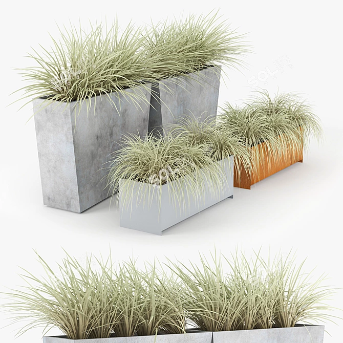 Twista Contemporary Planter: Innovative Design for Modern Outdoor Spaces 3D model image 1
