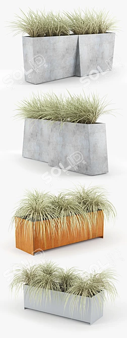 Twista Contemporary Planter: Innovative Design for Modern Outdoor Spaces 3D model image 2