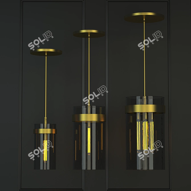 Elegant RH Ravelle Pendant Collection 3D model image 2