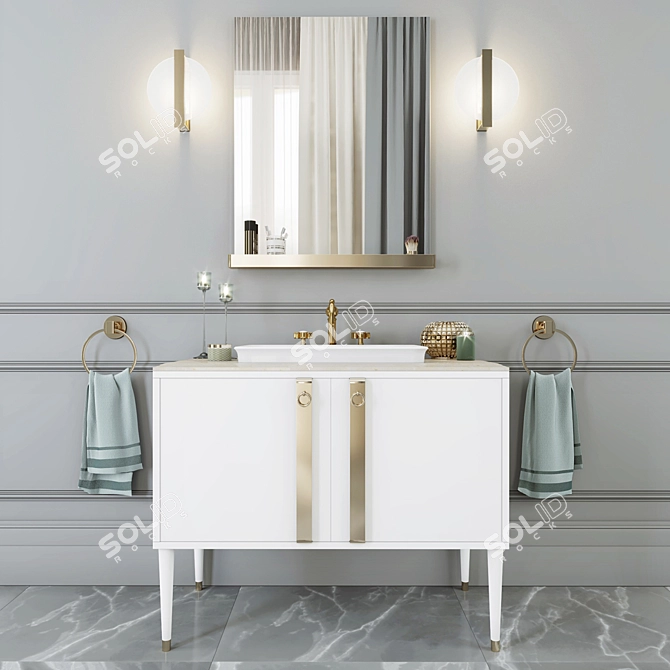 Tribeca 06: Sleek Bathroom Vanity Set 3D model image 1