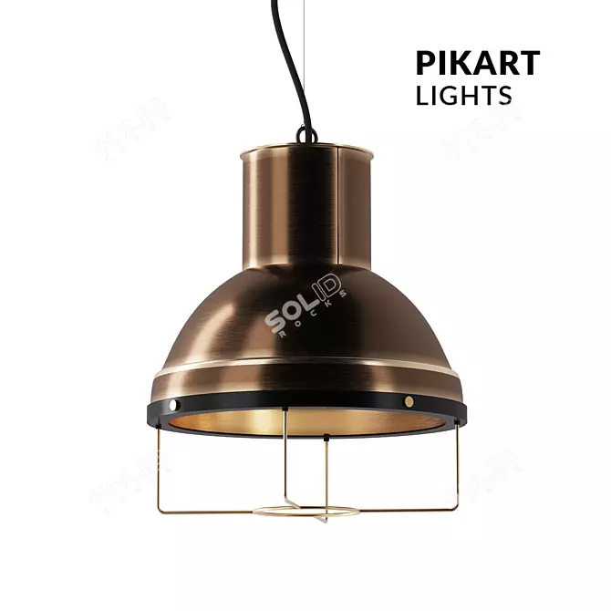 Elegant Brass Lamp: Art 3449. 3D model image 1