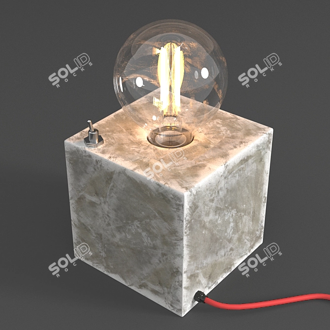 Handprint Cube Lamp: Unique Illumination 3D model image 1