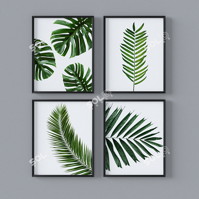 Tropical Leaf Set: Versatile 3D Foliage 3D model image 1