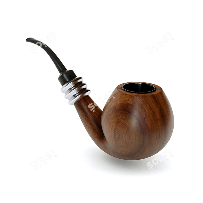 Elegant Decorative Smoking Pipe 3D model image 1