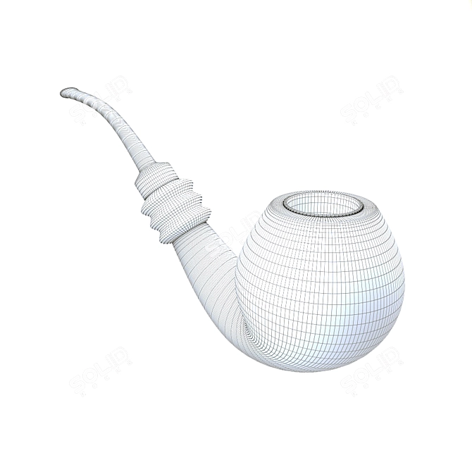 Elegant Decorative Smoking Pipe 3D model image 3