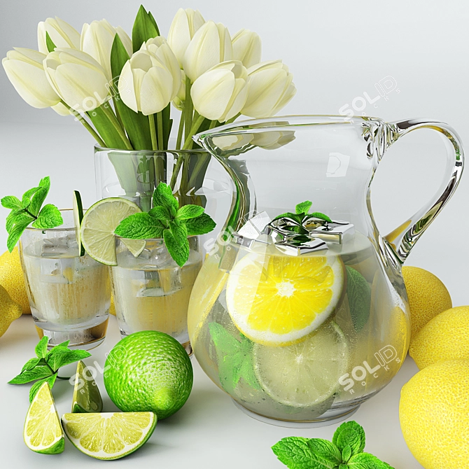 Title: Lime and Mint Infused Tulip Lemonade 3D model image 2