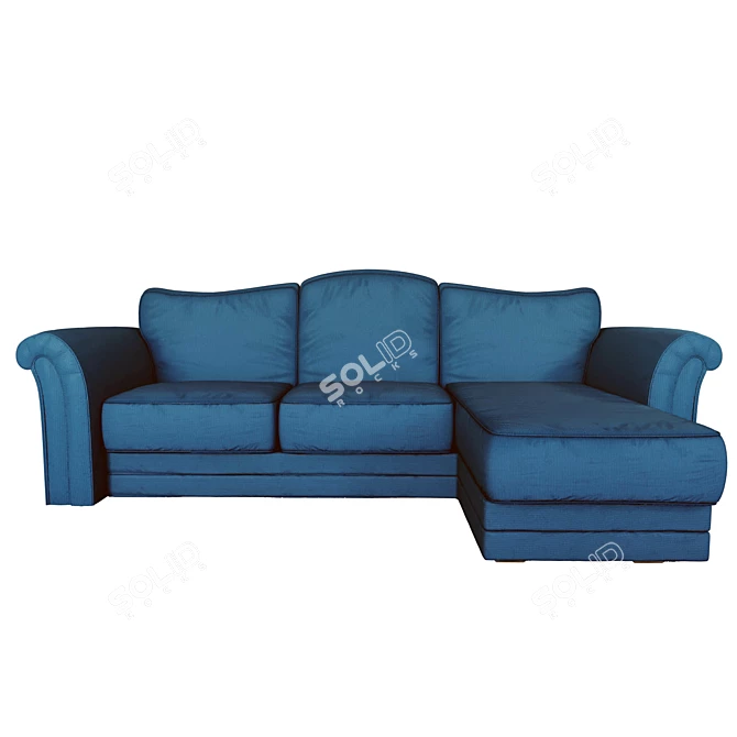 "Sydney" Blue Sofa - Stylish Comfort 3D model image 1