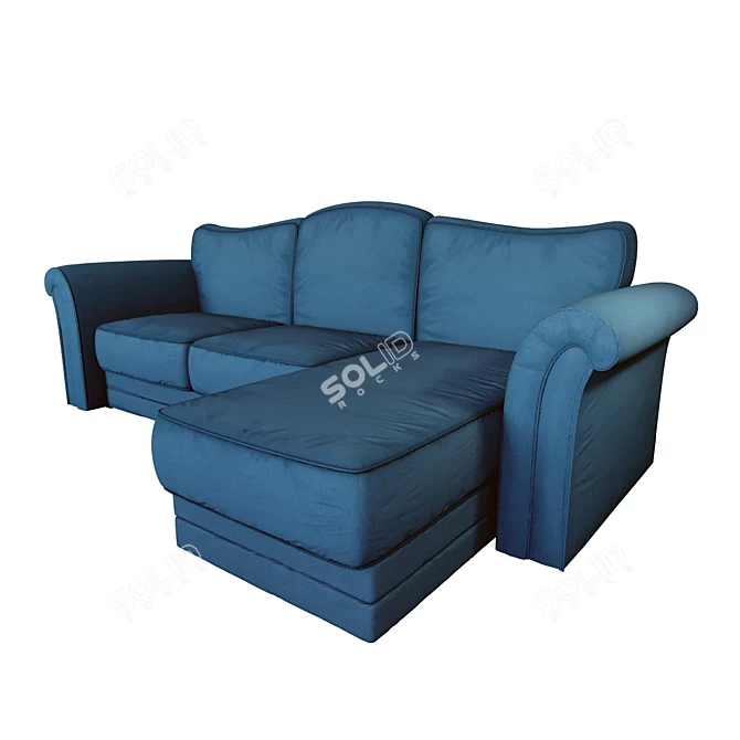 "Sydney" Blue Sofa - Stylish Comfort 3D model image 2