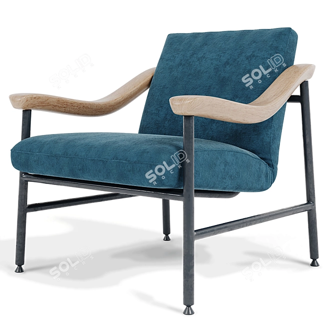 Elegant H.Russell Armchair 3D model image 2