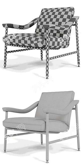 Elegant H.Russell Armchair 3D model image 1