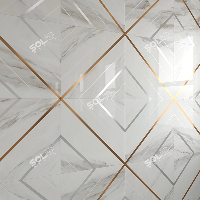 Elegant Calacatta Lux Floor Tile 3D model image 1