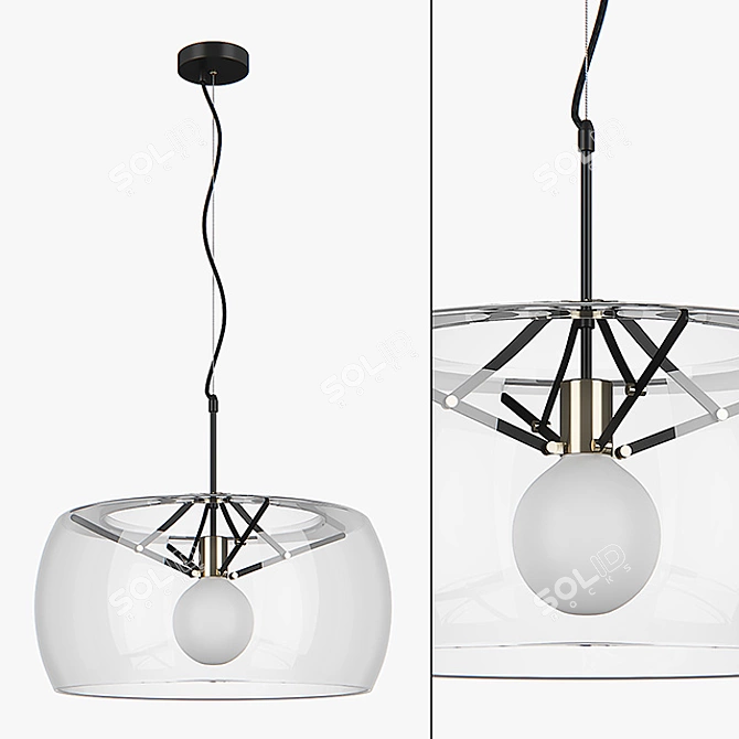 Acquario Lightstar Pendant Light 3D model image 1