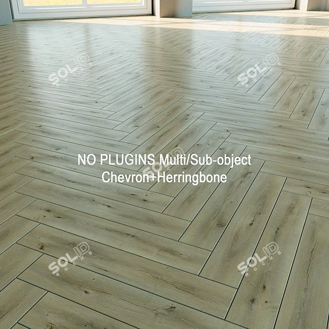 Natural Wood Parquet Flooring 3D model image 1