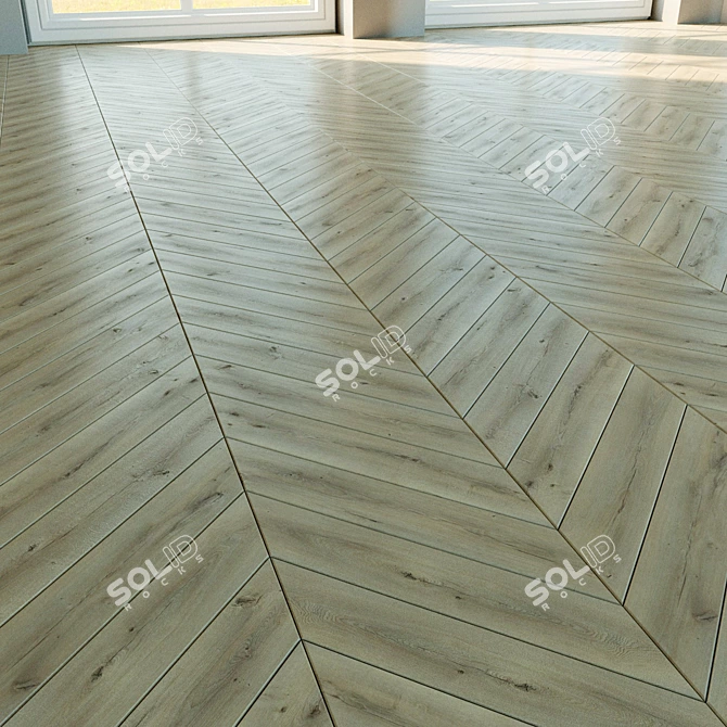 Natural Wood Parquet Flooring 3D model image 2