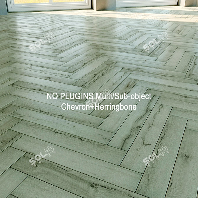 Natural Wood Parquet Flooring 3D model image 1