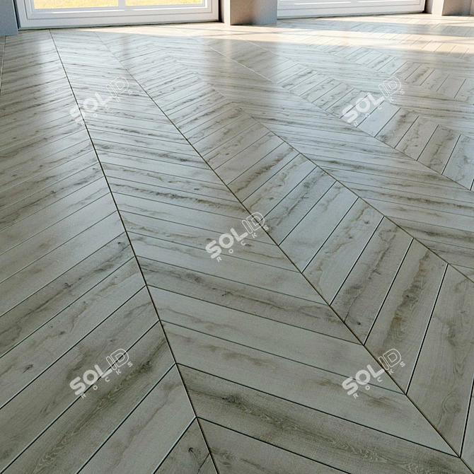 Natural Wood Parquet Flooring 3D model image 2