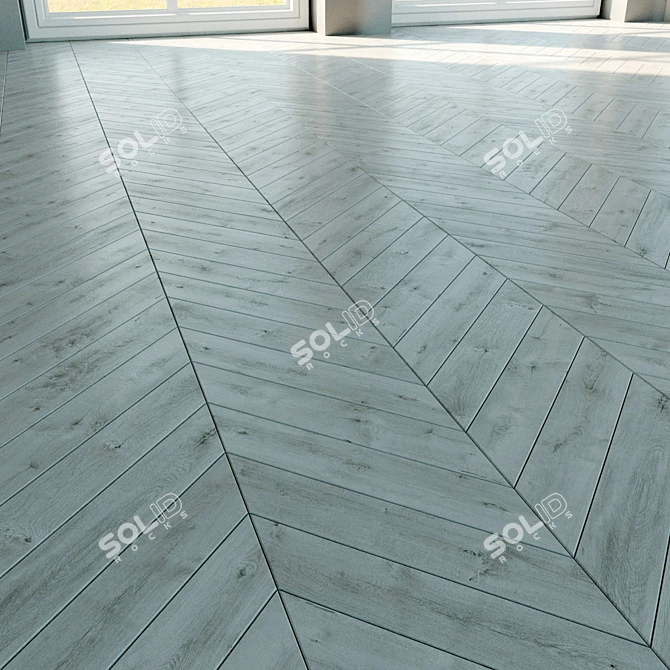 Natural Wood Parquet Tiles 3D model image 2