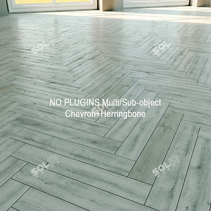 Natural Wood Parquet Flooring 3D model image 1