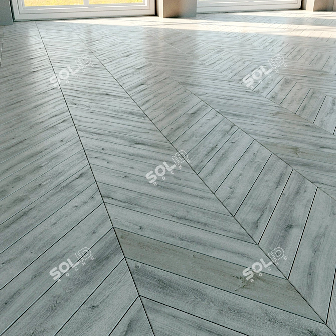 Natural Wood Parquet Flooring 3D model image 2