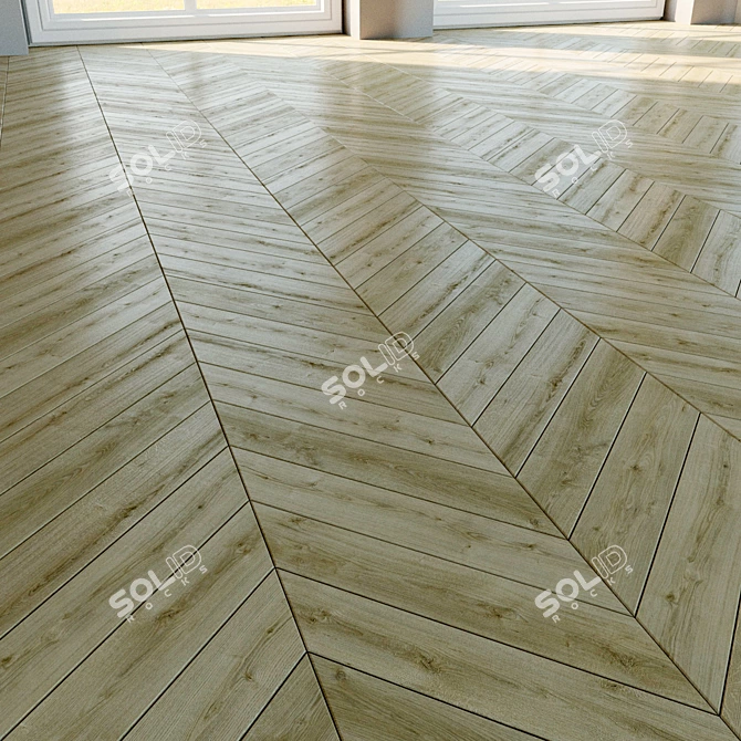 Natural Wood Parquet Flooring 3D model image 2