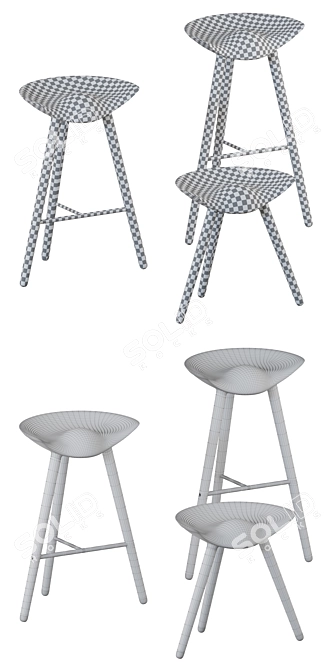 Modern ML42 Stool Collection by Lassen 3D model image 3