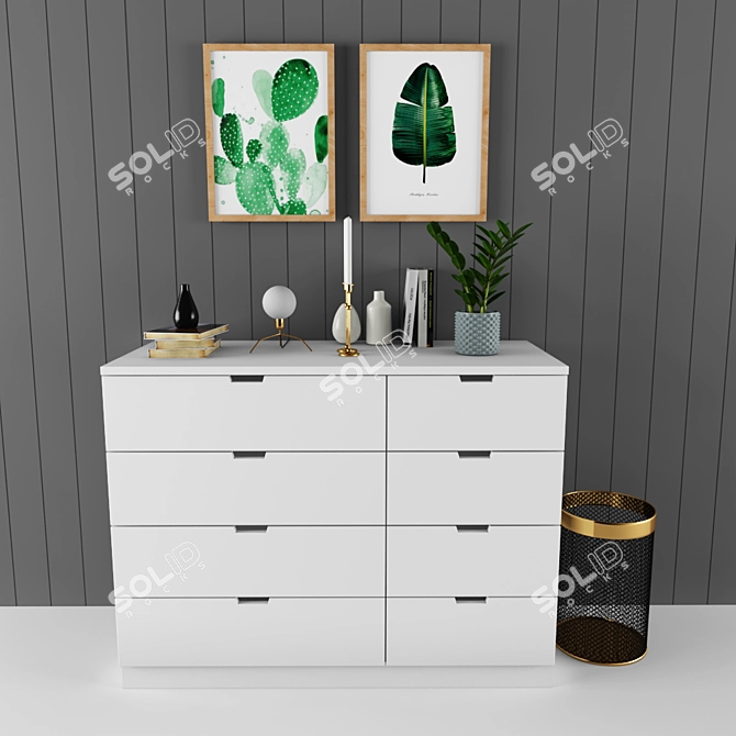 Elegant Home Décor Set 3D model image 1