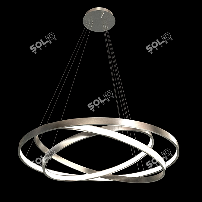 Modern LED Ring Chandelier 3D model image 1