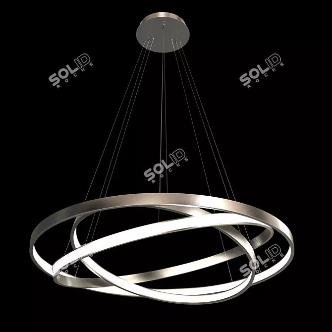 Modern LED Ring Chandelier 3D model image 2