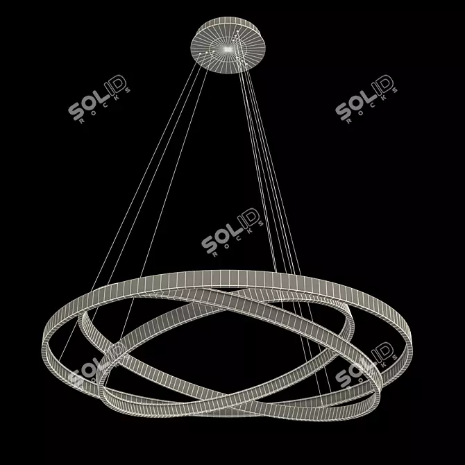 Modern LED Ring Chandelier 3D model image 3