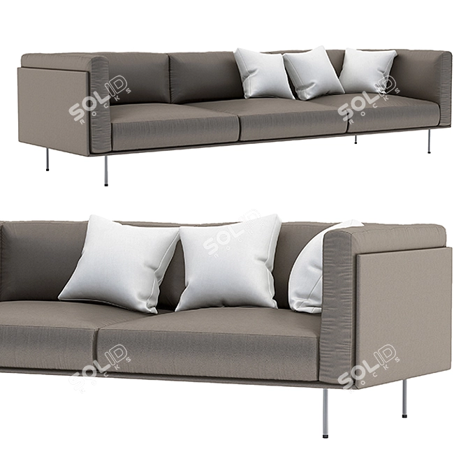 Modern XL Sofa: Stylish and Spacious 3D model image 1