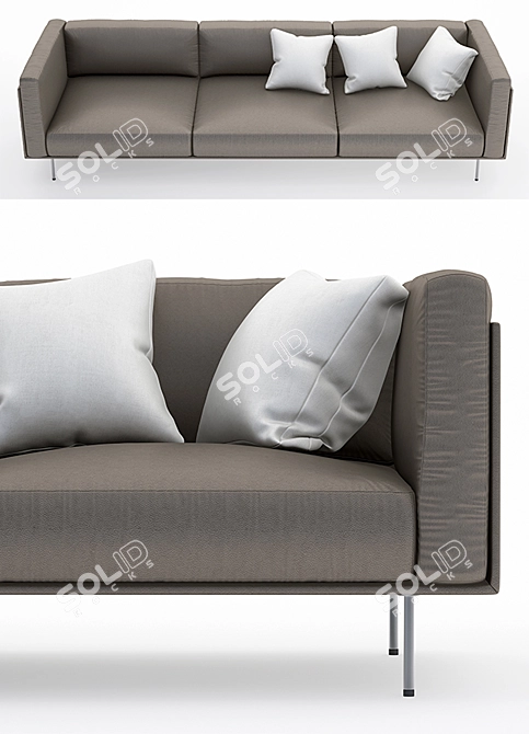 Modern XL Sofa: Stylish and Spacious 3D model image 2