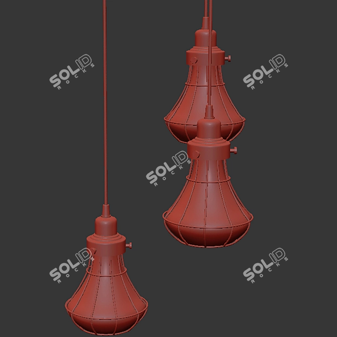 Elegant Glass Pendant Light 3D model image 3