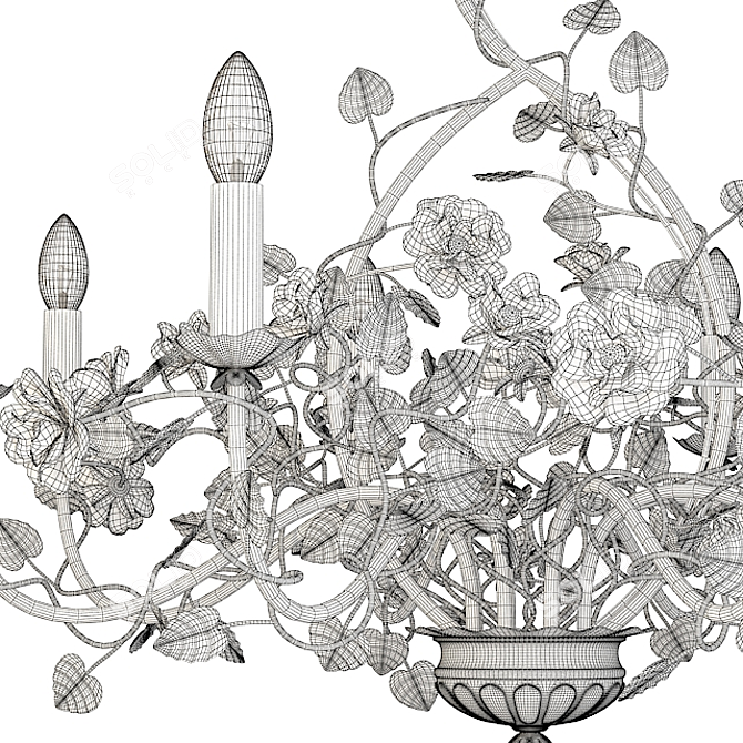 Elegant Chandelier & Sconce Set 3D model image 3