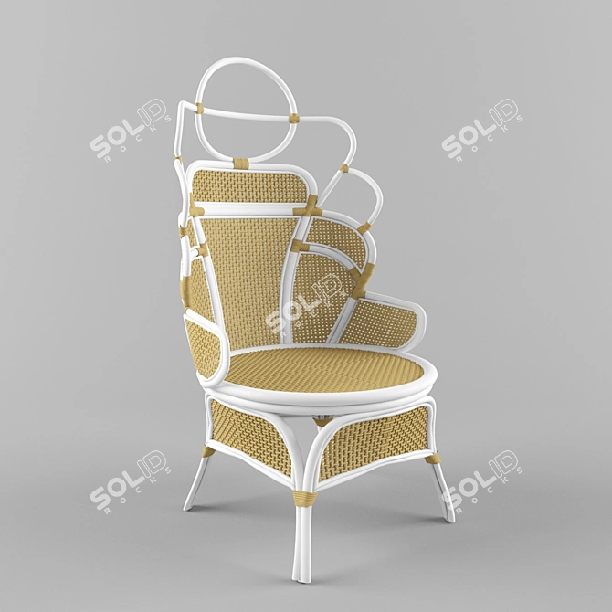 Elegant Caterina Chair 3D model image 1