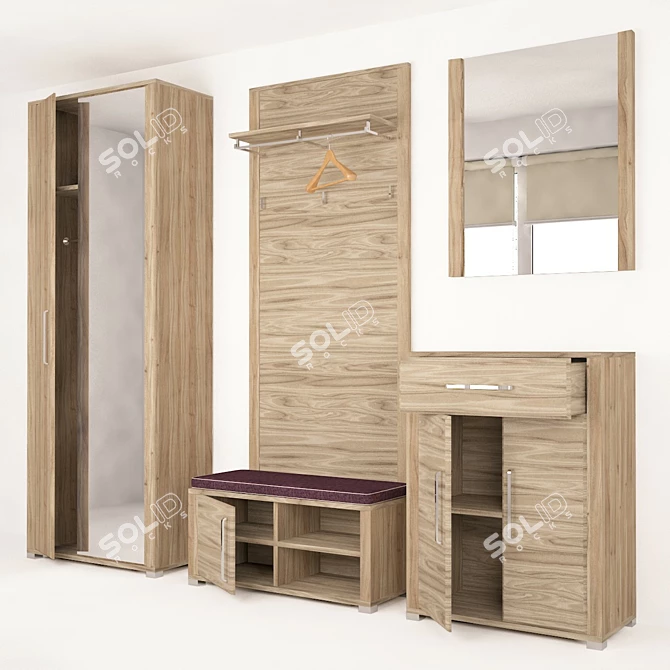 GerBor Hallway Gou: Stylish Storage Solution 3D model image 2