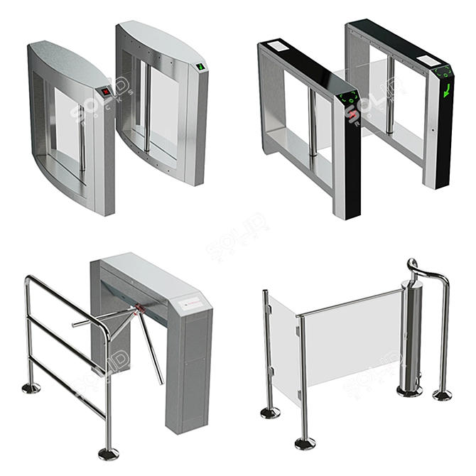 Sleek Quad Turnstile: Gotschlich Selection 3D model image 1