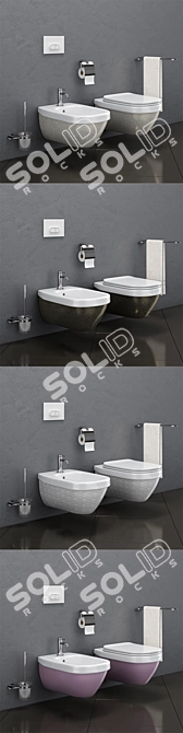 HATRIA ABITO Toilet & Bidet Set 3D model image 2