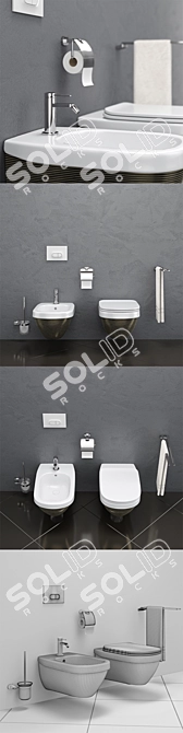 HATRIA ABITO Toilet & Bidet Set 3D model image 3