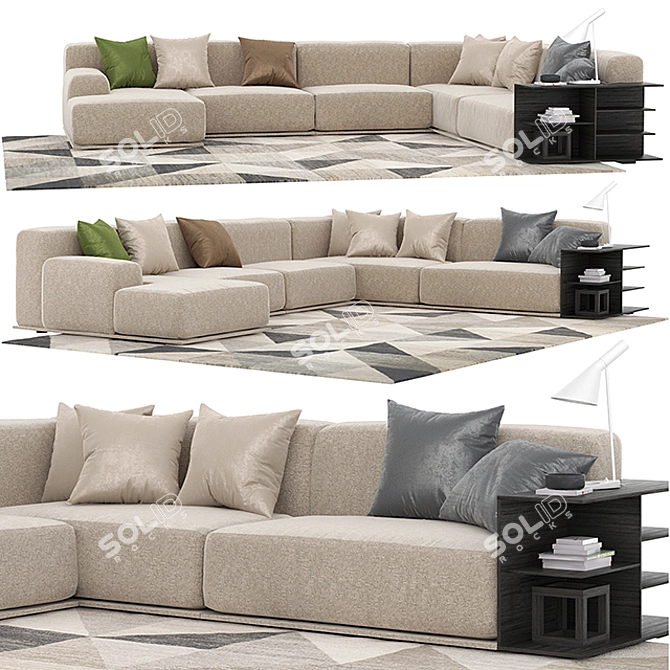 Luxury Delano Sofa by R&S PIANCA 3D model image 1