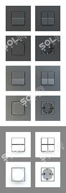 ABB Zenit Switches: Stylish and Versatile Switches for Perfect Home Lighting Control 3D model image 2