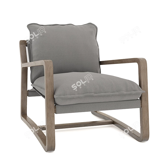 Rustic Lodge Armchair: Antonia 3D model image 1
