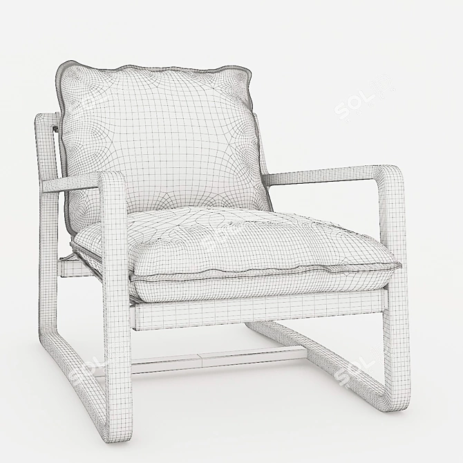 Rustic Lodge Armchair: Antonia 3D model image 2