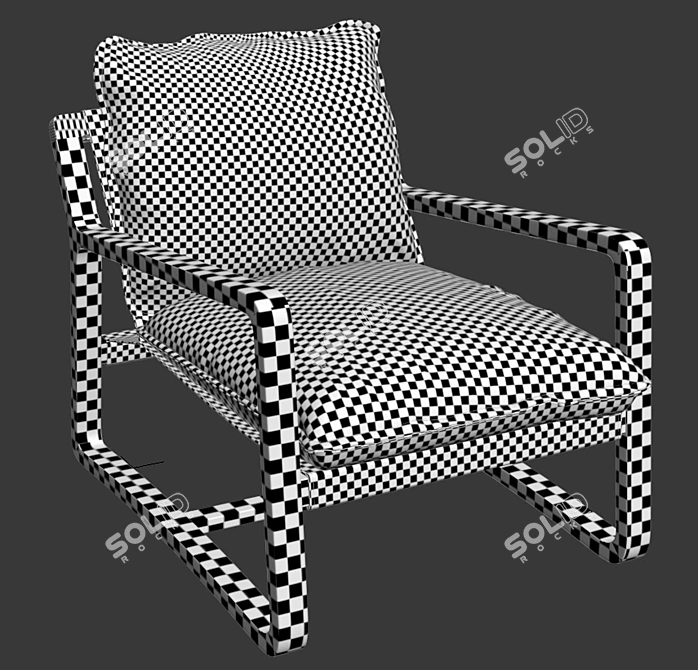 Rustic Lodge Armchair: Antonia 3D model image 3