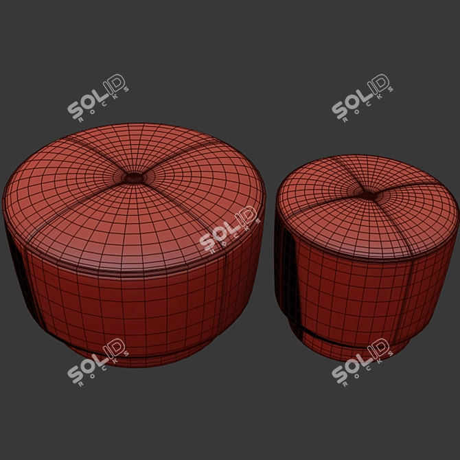 Minotti Jacques Poufs: Sleek and Stylish Seating 3D model image 2