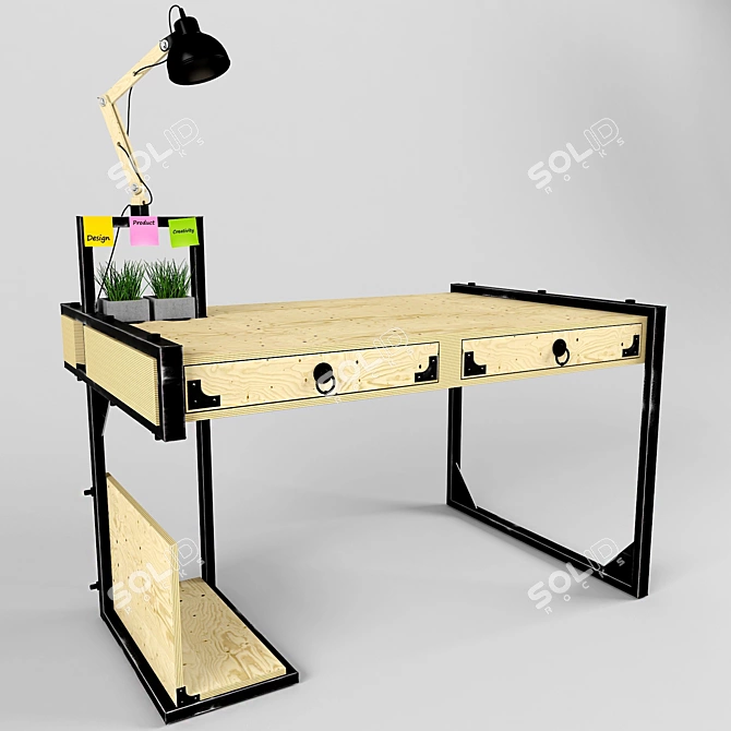 ErgoTech Computer Desk 3D model image 2