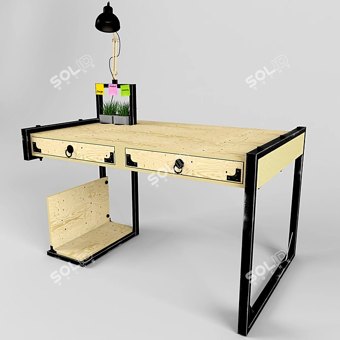 ErgoTech Computer Desk 3D model image 3