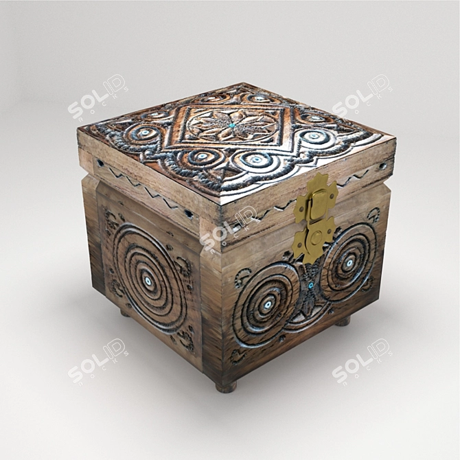 Wooden Polygonal Jewelry Box 3D model image 1