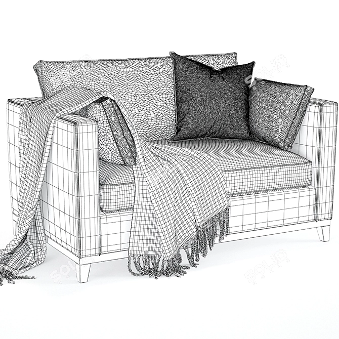 Balthus Loveseat: Luxurious Comfort 3D model image 2
