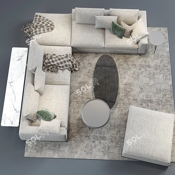Modern Elegance: B&B Furniture Set 3D model image 2