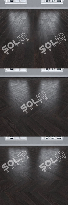 Dark Oak Parquet: Christmas Tree, Linear, Chevron 3D model image 2